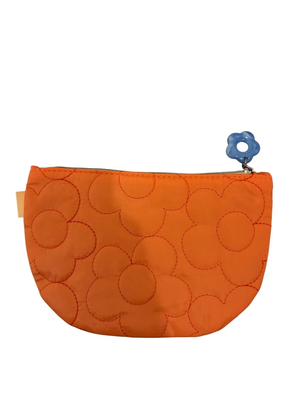 New, orange Flower Quilted Pouch